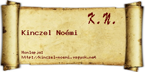 Kinczel Noémi névjegykártya